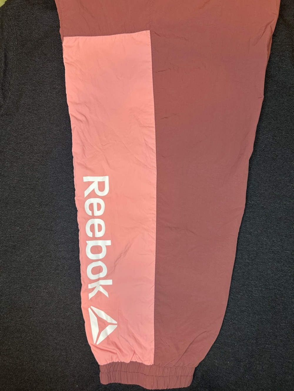 Reebok Women’s Windbreaker Jogger Pants Pink Colorblock Logo XXL Lightweight